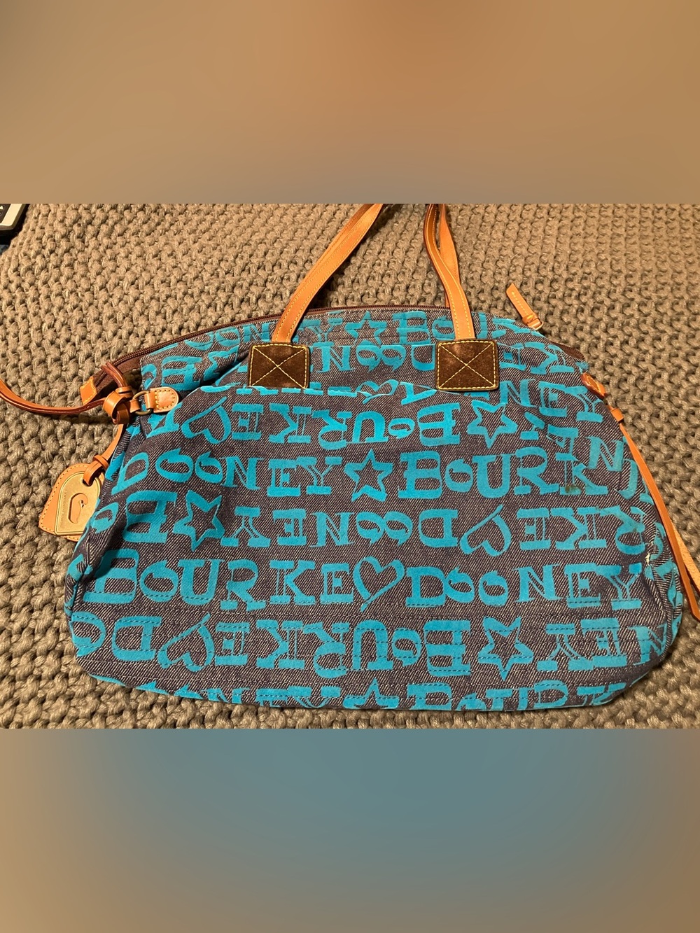 Dooney & Bourke Blue Graffiti Hobo Bag